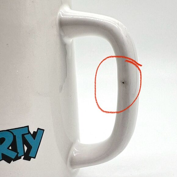 VTG Sporty Smurf Coffee Mug 1981 Wallace Berrie Peyo SEPP Gold Tennis Ceramic - Picture 9 of 11